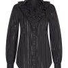 Mi Piace - Blouse foil stripe - Black | Morgen in huis