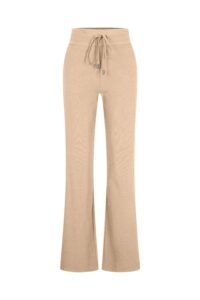 Mi Piace Trouser Straight Sand Travelstof Morgen In Huis