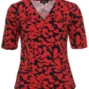 Mi Piace - Travelstof shirt - Red leaves | Morgen in huis