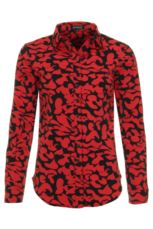 Mi Piace - Travelstof blouse - Red leaves | Morgen in huis