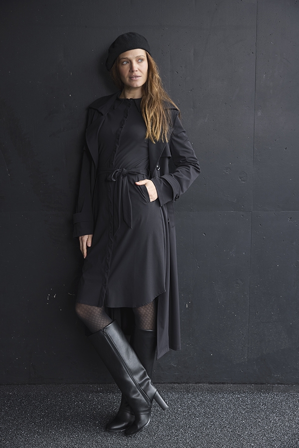 Mi Piace - Jurk 3/4 Mouw - Black