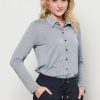 &Co Woman - Lotte Stripe Blouse - Navy - White