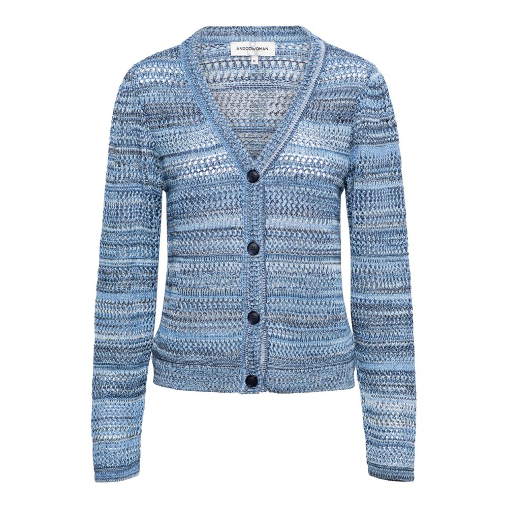 &Co Woman - Babette Cardigan - Light Blue Multi