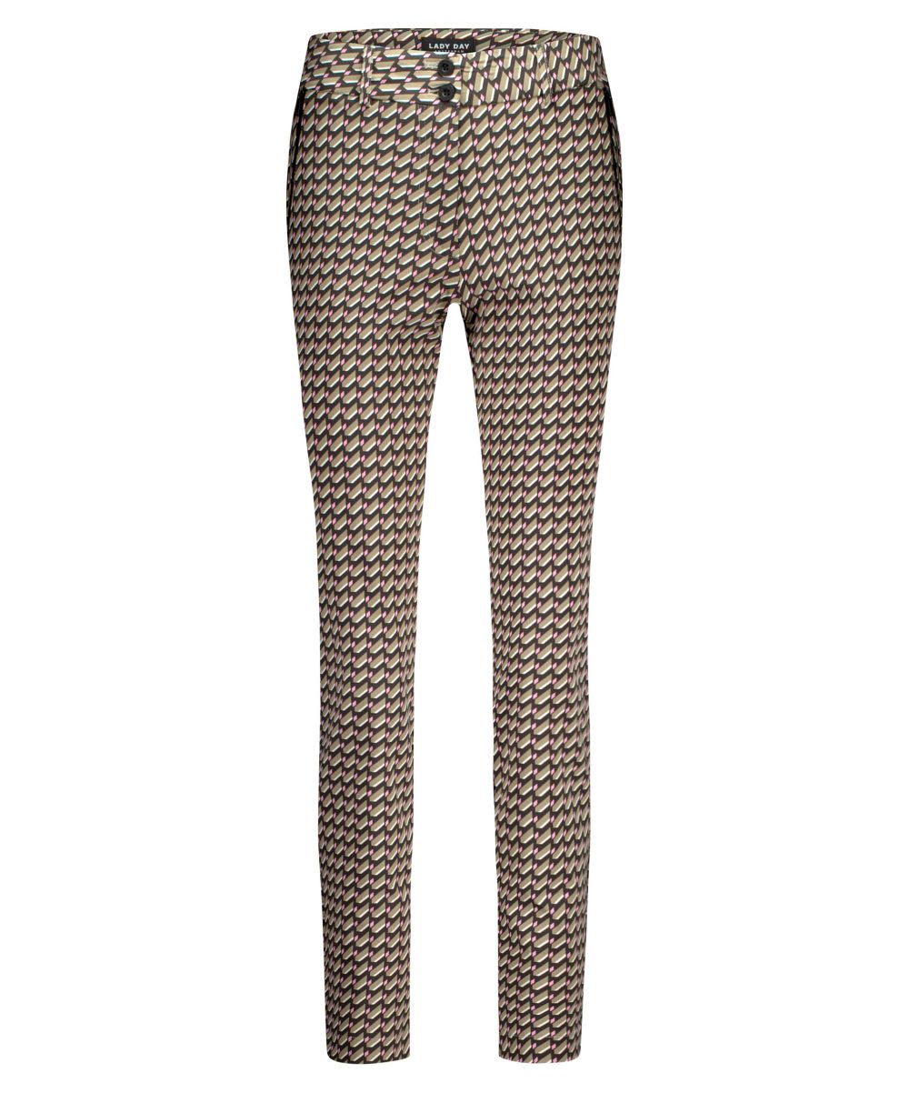 Lady Day - Colette Zip Trousers - Studio Print - Spring - Collectie - Nieuwe collectie - Broeken voor dames - damesmode