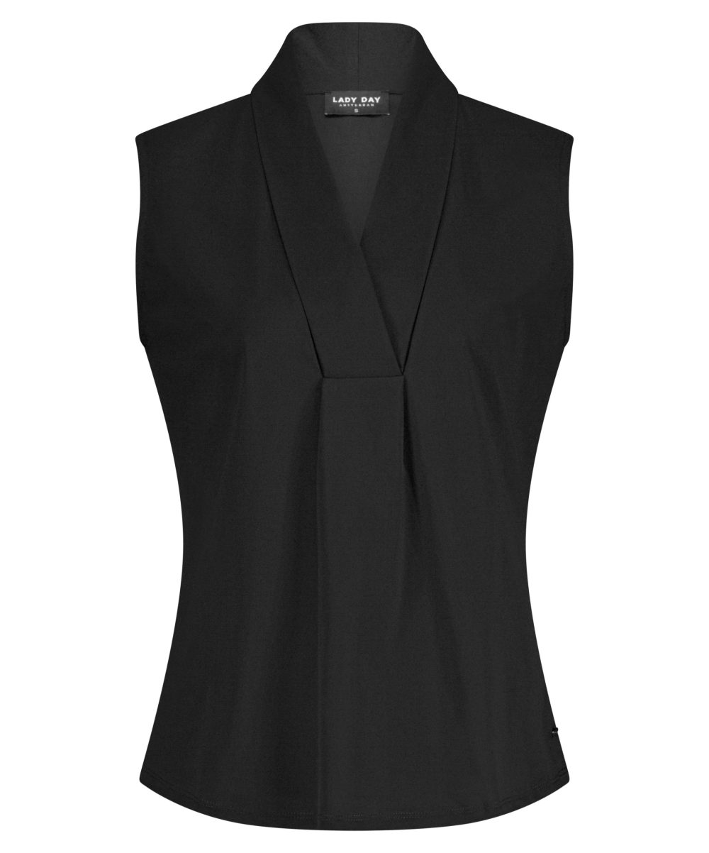 Lady Day - Naomi Top - Black - Travelstof - Nieuwe collectie - Damesmode