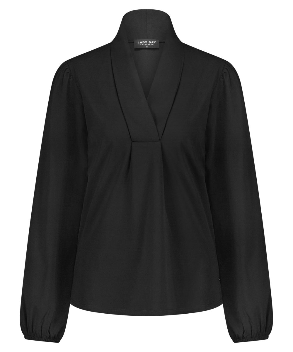 Lady Day - Naomi LS Blouse - Black - blouses voor dames - damesmode - nieuwe collectie - spring