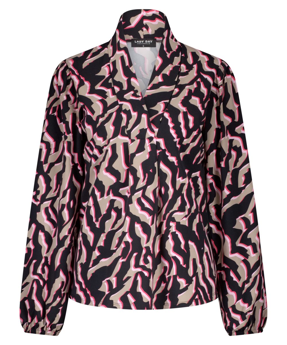 Lady Day - Naomi LS Blouse - Zebra Print - Blouses voor dames