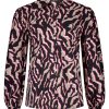 Lady Day - Philly Blouse - Zebra Print - Blouses met lange mouw - Damesmode - Blouses voor dames