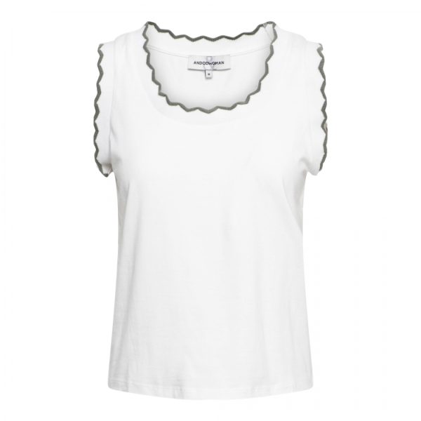 &Co Woman - Taia Top - Off White/ Khak