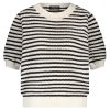 Lady Day - Sammy Stripe Sweater - Black-Champagne