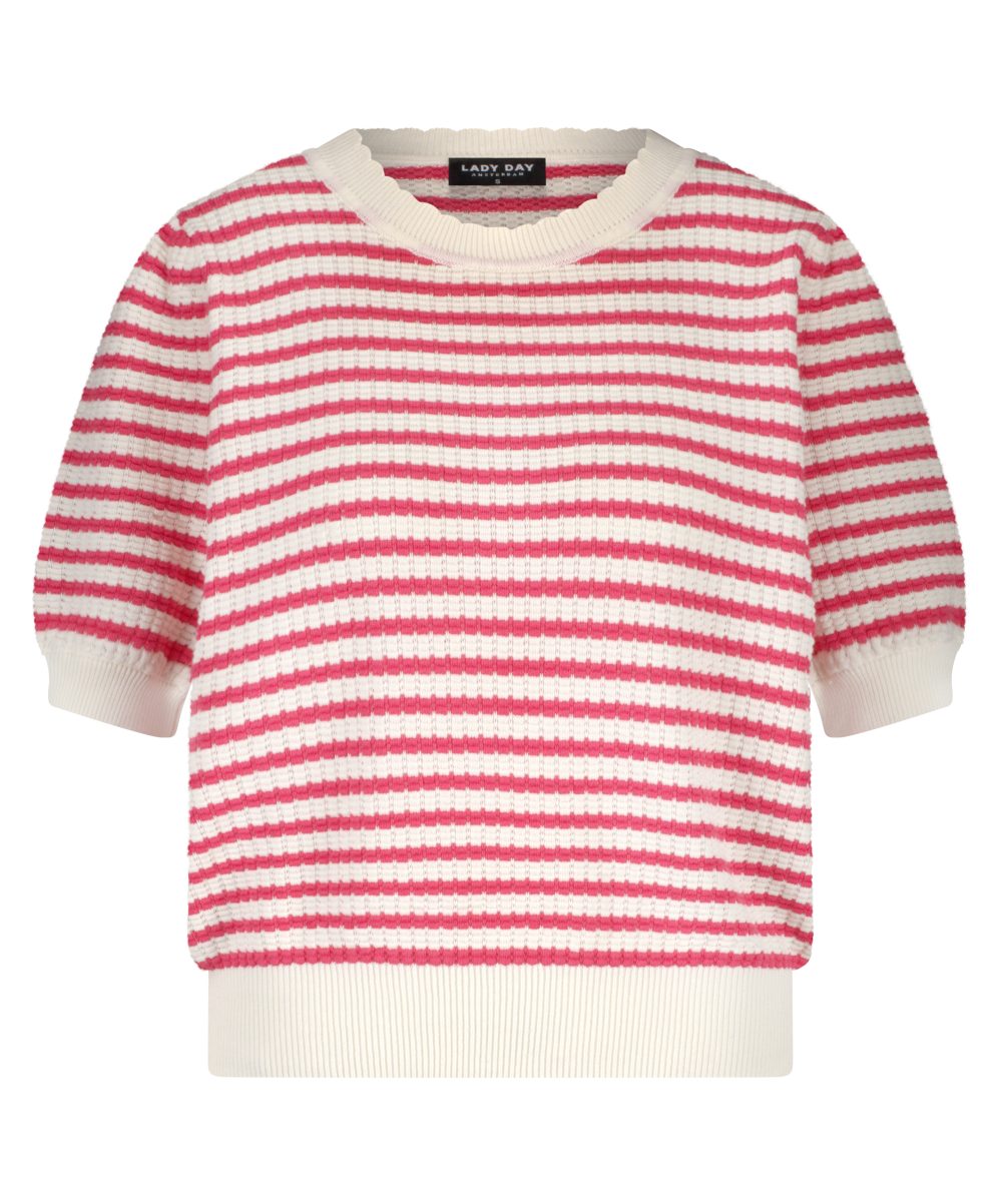 Lady Day - Sammy Stripe Sweaters - Coral Sunset-Champagne