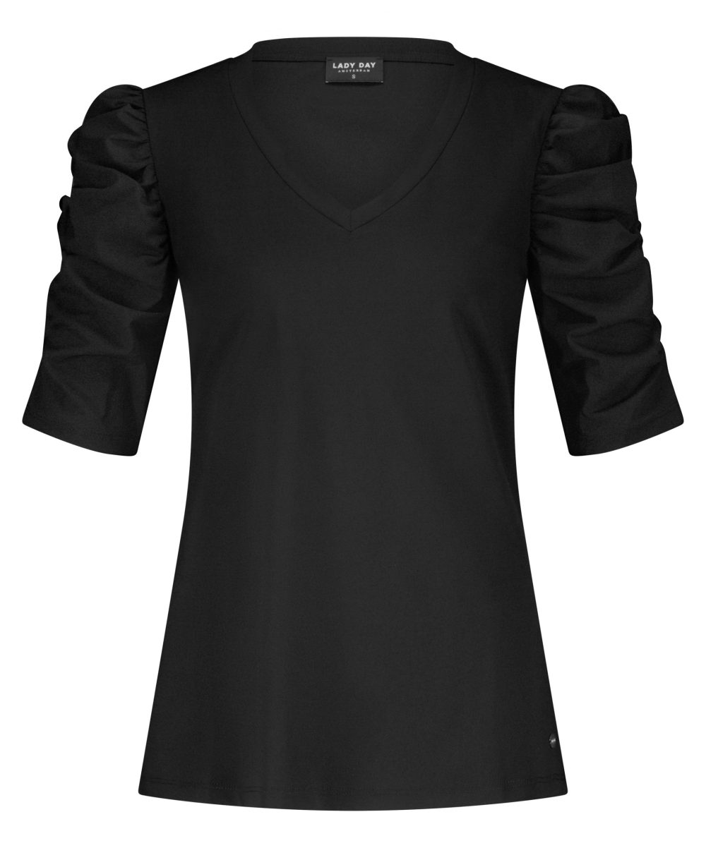 Lady Day - Tigger Top - Black - Nieuwe collectie - Spring - Travelstof - Ruffles