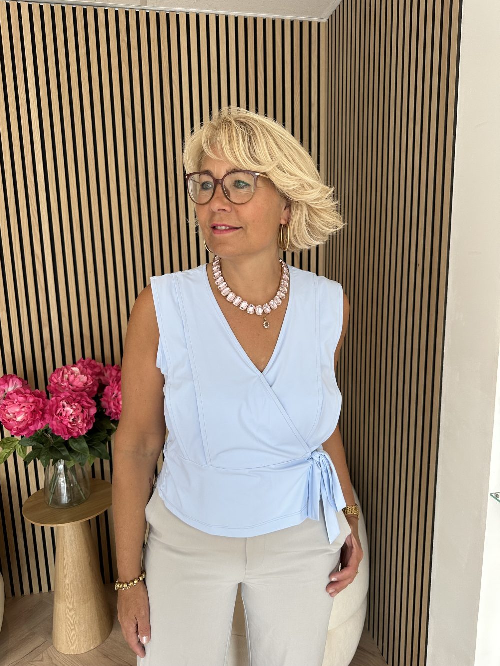 Mi Piace - Top - Light Blue | Morgen in huis! travelstof