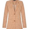 Mi Piace - Blazer Linnen Print - Mocca - Snelle levering