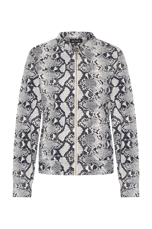 Mi Piace - Bomber Snake Print - Light Blue