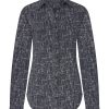 Mi Piace - Blouse Linnen Print - Dark Blue