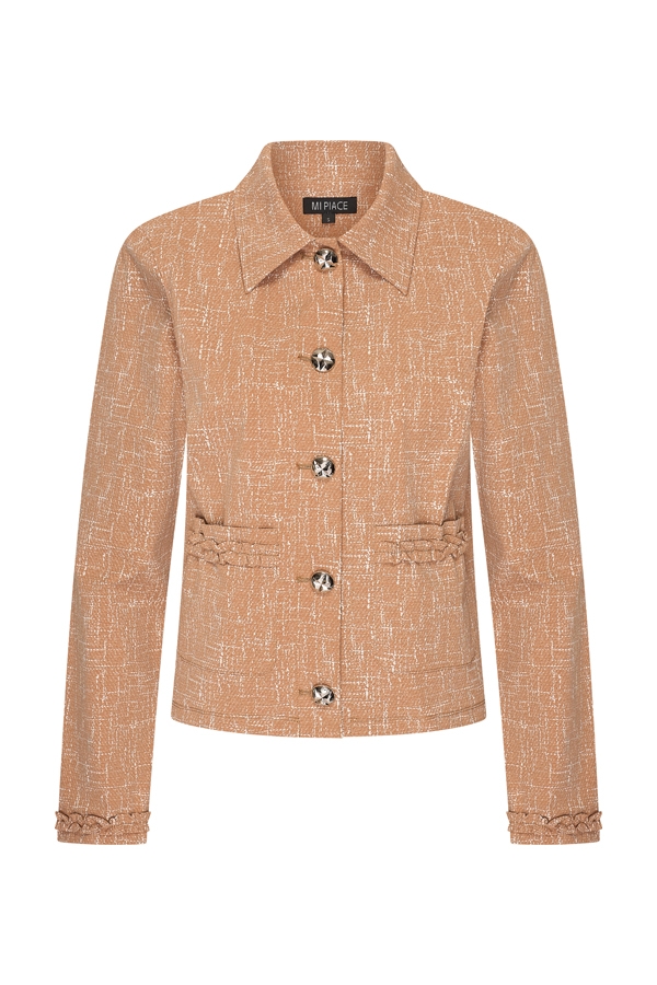 Mi Piace - Blouse Linnen Print - Mocca