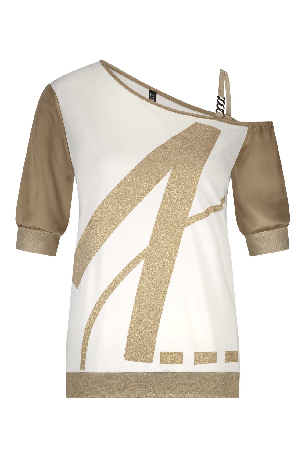 ZIP73 - Top 2-Half - Gold/Off-white