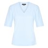 Mi Piace - T-shirt V Hals - Light Blue