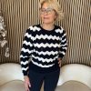 Lady Day - Zia Sweater - Blue-Off White