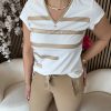 ZIP73 - Top V Stripe - Off-white/Gold
