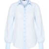 Mi Piace - Blouse Ausbrenner - Light Blue