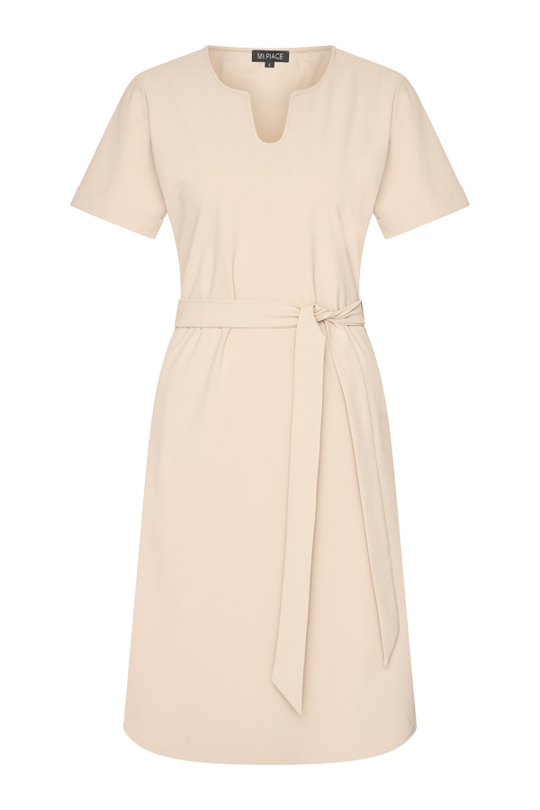 Mi Piace - Jurk Korte Mouw - Beige