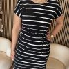 Lady Day - Amelie Dress - Painted Stripe Black