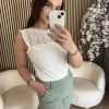 Mi Piace - Top Mouwloos Kant - Off White