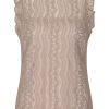 Mi Piace - Top Mouwloos Kant - Taupe