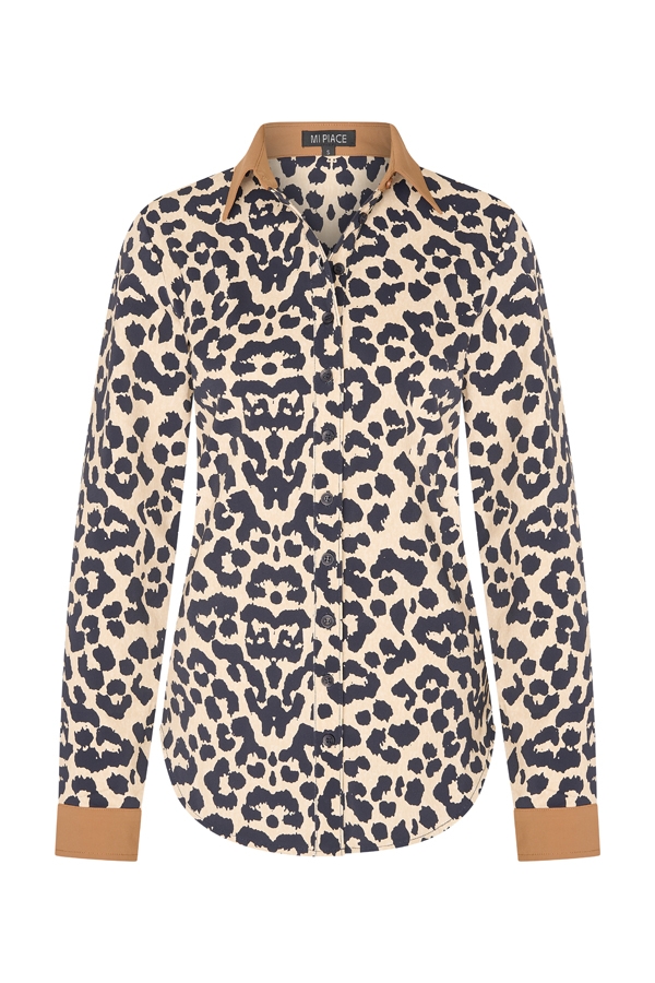 Mi Piace - Blouse Leopard Print - Sand/ Mocca