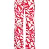 Mi Piace - Trousers Straight Flower Print - Red | Off White