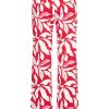 Mi Piace - Trousers Straight Flower Print - Red | Off White