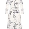 Mi Piace - Dress Line Flower Print - Off White | D.Blue
