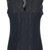 Mi Piace - Top Mouwloos Kant - Dark Blue