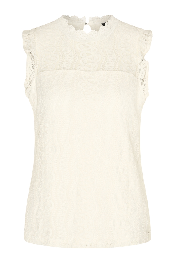 Mi Piace - Top Mouwloos Kant - Off White