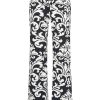 Mi Piace - Trousers Straight Ornament Print - Black | Off White