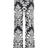 Mi Piace - Trousers Straight Ornament Print - Black | Off White