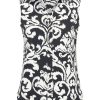 Mi Piace - Blouse Sleeveless Ornament Print - Black | Off White