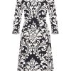 Mi Piace - Dress Ornament Print | Black | Off white
