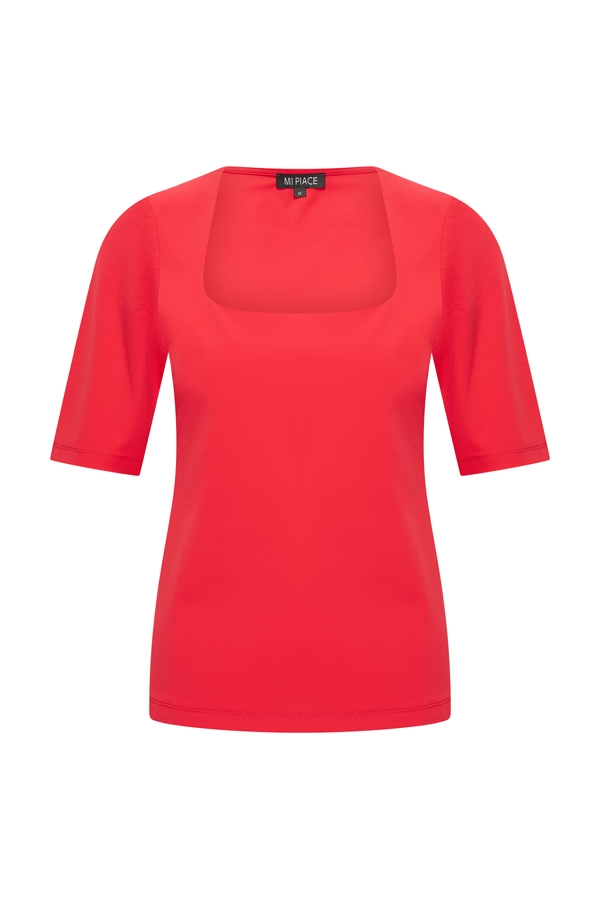 Mi Piace - T Shirt Square Neck - Red