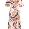 Mi Piace - Dress Wide Sleeve Picasso Print - Multicolour