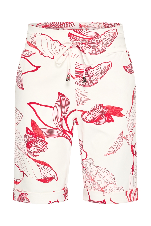 Mi Piace - Bermuda Line Flower Print - Red | Off White