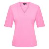 Mi Piace - T shirt V Hals Lange Mouw - Barbie Pink