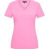 Mi Piace - T shirt V Hals Korte Mouw - Barbie Pink