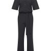Mi Piace - Wide Short Sleeve Jumpsuit - Black