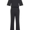 Mi Piace - Wide Short Sleeve Jumpsuit - Black