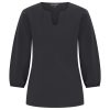 Mi Piace - Top V Hals Lange Mouw - Black