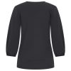 Mi Piace - Top V Hals Lange Mouw - Black