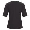 Mi Piace - T shirt V Hals Lange Mouw - Black